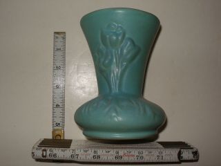 Vintage Van Briggle Vase - Flared Tulip Vase - Ming Blue Turquoise - Signed