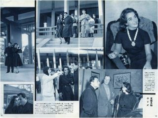 Elizabeth Taylor John Wayne In Kyoto 1958 Japan Clippings 2 - Sheets (3pgs) Ji/y
