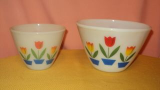 Vintage Fire - King Oven Ware Nesting Tulip Bowls - Set Of 2 - 1050 