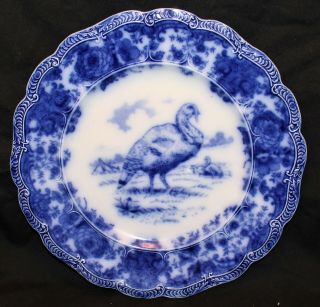 Ridgway Flow Blue Turkey Plate