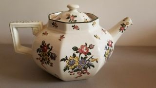 Royal Doulton Old Leeds Sprays 4 Cup Size Tea Pot Early 20th Century