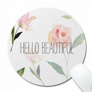 Watercolor Floral Office Desktop Natural Rubber Round Mouse Pad