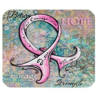 Breast Cancer Awareness Pink Ribbon Cloth Cover Rectangle Mouse Pad