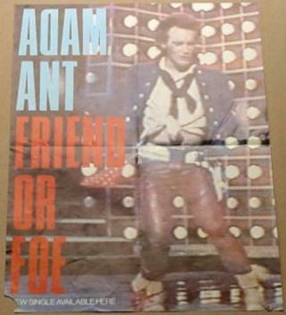 Adam Ant Uk Promo Poster Friend Or Foe 21/3/83