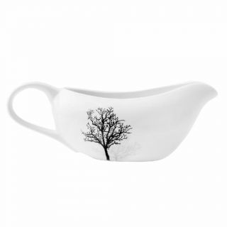 Corelle Timber Shadows Porcelain Gravy Boat Sauce Black Grey Leafless Branches