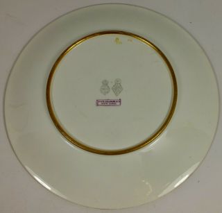Antique Royal Worcester Plate W Hand Painted Gold Leaves & Berries Circa 1860 4