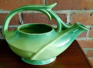 1940 ' s - 60 ' s McCoy Pottery ART NOUVEAU DESIGN TWO TONE GREEN TEA POT/WATERING CAN 2