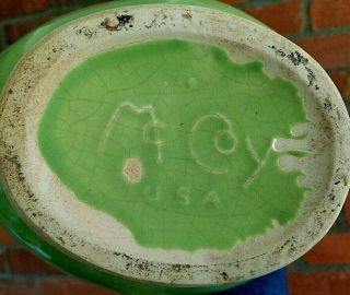 1940 ' s - 60 ' s McCoy Pottery ART NOUVEAU DESIGN TWO TONE GREEN TEA POT/WATERING CAN 6