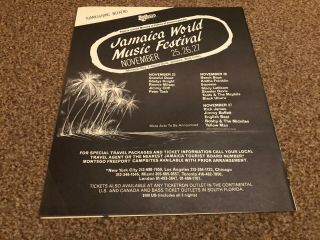 (rsmbk04) Advert/poster 12x10 " 1982 Jamica World Music Festival Grateful Dead