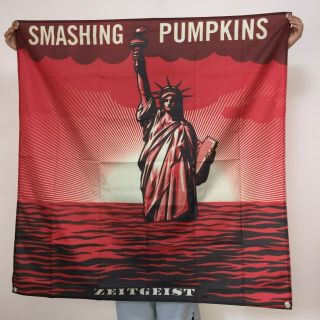 Smashing Pumpkins Banner Zeitgeist Tapestry Statue Of Liberty Logo Flag Poster