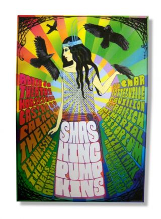 Smashing Pumpkins 2008 August Tour Psychedelic Girl Card Stock Wall Poster