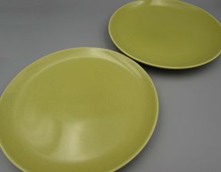 Iroquois China Casual Luncheon Plates - Set Of 2 - Avocado - Russel Wright
