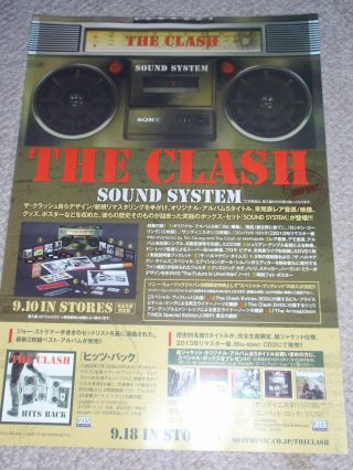 The Clash Sound System Hits Back 2013 Japan Flyer Rare Tower Records Exclusive