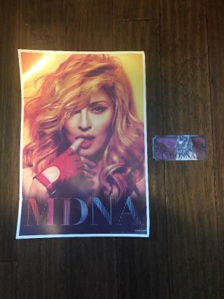 Madonna Mdna 2012 Official Vip Tour Souvenir Kit Ticket And Poster