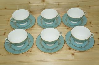 Royal Doulton Melrose H4955 (6) Cups,  2 5/8 " & (6) Saucers,  6 1/8 "