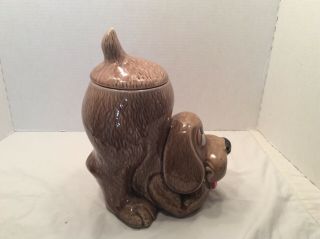 Vintage Brown Hound Dog McCoy Ceramic Cookie Jar 0272 USA 2