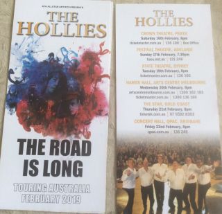 Promotional Flyer The Hollies Feb Melbourne 2019