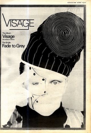 Npbk28 Newspaper Press Poster/advert 15x11 " Visage : Fade To Grey