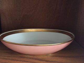 Fitz And Floyd Renaissance Peach/pink Gold Trim Oval Vegetable Bowl