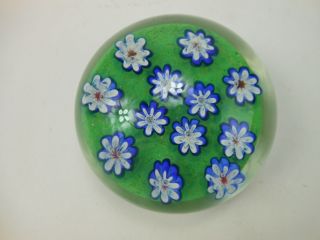 Murano Floral Paperweight Art Glass Flowers 4 Inches