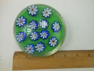 Murano Floral Paperweight Art Glass Flowers 4 Inches 4
