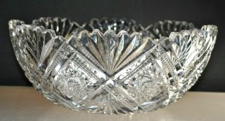 Rare - Vintage Abp 10 - 1/4 " Cut Glass Bowl Deep Cuts,  Clarity