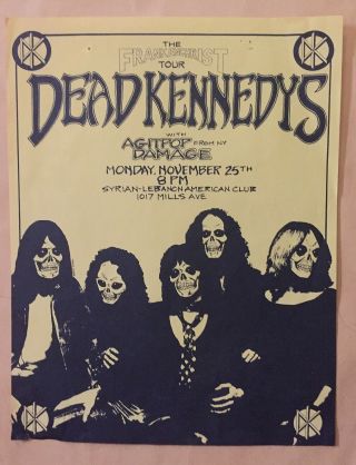 Dead Kennedys 1984 Flyer Poster Concert Punk Rock