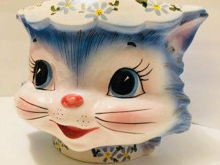 Vintage Lefton Miss Priss Kitty Cat No Lid Cookie Jar Planter Vtg