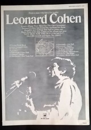 Leonard Cohen Skin For The Old Ceremony & 