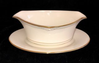 Noritake China Golden Cove Gravy Boat W/attached Liner Plate 7719