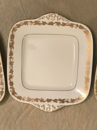 Pre - owned Wedgwood one (1) Whitehall - White Square Handled Cake Plates L@@K 2