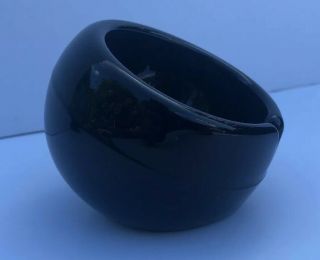 Mid Century VIKING GLASS Black ORB Ashtray Vintage Sphere Ball 8
