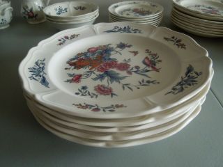 4 Wedgwood Williamsburg Potpourri Nk510 Dinner Plates (made In England)