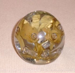 Vintage Art Glass Paperweight Bob St Clair Signed Floral Theme 996g