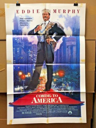 Eddie Murphy Movie Poster Coming To America Comedy York City 27 X 41 (c)