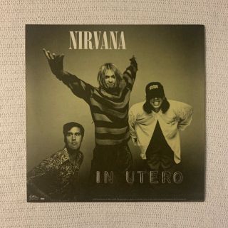 Nirvana In Utero Lp Vinyl Promo Official Double Sided Arwork 12x12 Hard Print