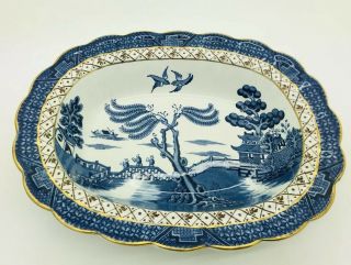 Booths Real Old Willow Blue Large Tureen Vegetable Serving Platter 1920s A8025