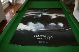 Batman Returns 1992 U.  S Rare Orig Teaser One Sheet Movie Poster In Vgood Cond