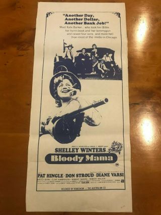 Daybill Poster 13x30: Bloody Mama (1970) Shelley Winters,  Pat Hingle