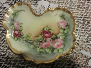 Antique Jean Pouyat Limoges France Pin Tray Trinket Dish Plate Handpainted