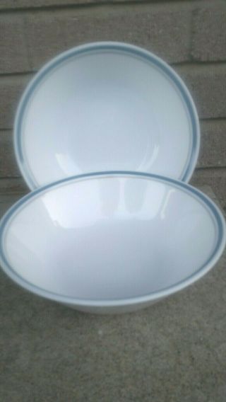 Set Of 2 Corelle Usa Indigo 8 1/2 " 1 Quart Round Serving Bowl Shiny Ultra