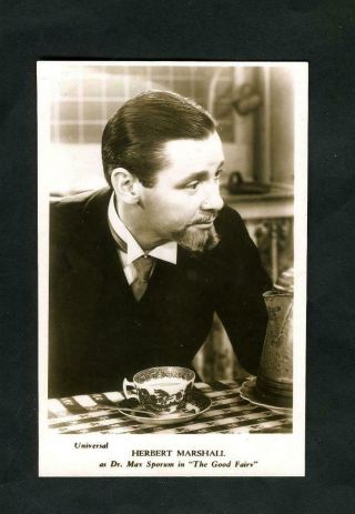 Vintage Herbert Marshall Film Weekly " Stars In Costume " Uk 1930s Card
