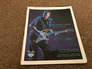 (rsm28) Advert/poster 12x10 " Eric Clapton : Happy Birthday Fender Guitars 60