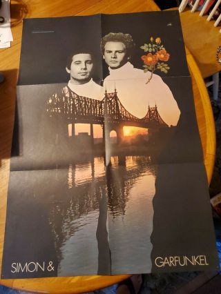 Vintage Simon And Garfunkel Insert Poster Bookends Columbia 1968 22x33