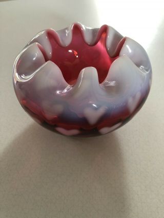 Fenton Candle Holder With Hearts