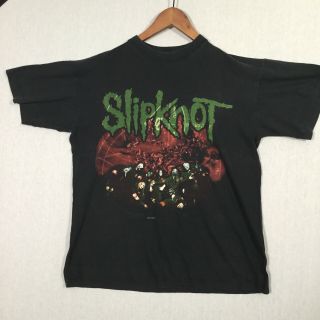 Slipknot 2001 Metal Band Tour T Shirt Size L Black 9 Members
