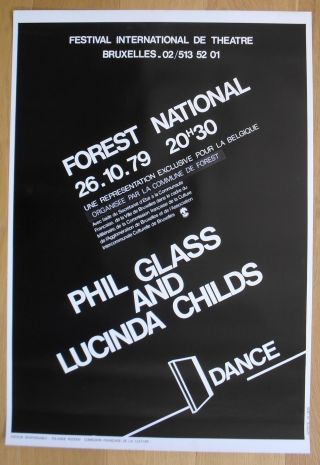 Philip Glass Lucinda Childs Concert Poster 