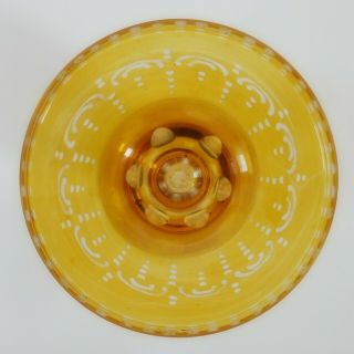 Yellow Amber Cut to Clear Czech Bohemian Cut and Etched Crystal Vase Amber 8