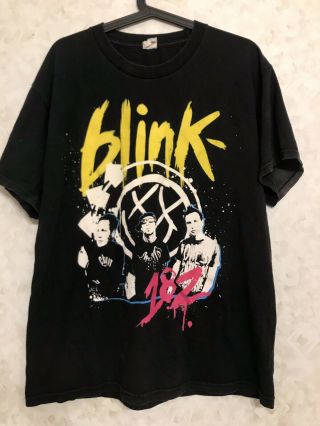 Vintage Blink 182 Black Graphic 2009 Concert Tour Shirt Large