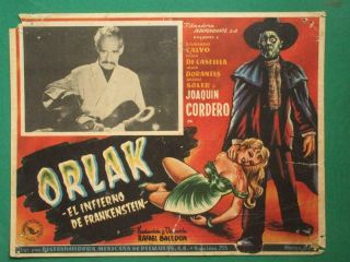 Orlak The Hell Of Frankenstein Horror Monster Sexy Dead Woman Mexican Lobby Card